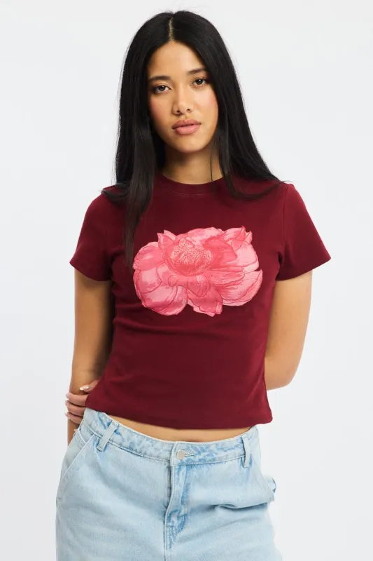 Red Graphic Tee Short Sleeve sold by Ally Fashion