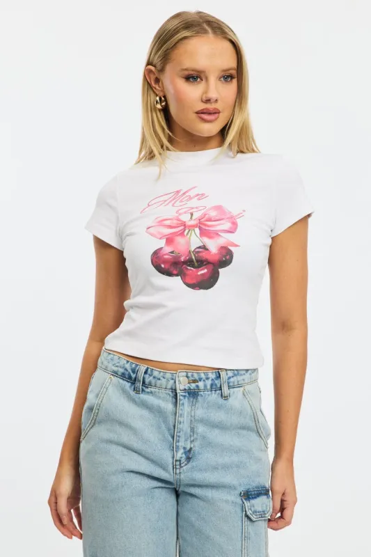 White Graphic Tee Short Sleeve sold by Ally Fashion