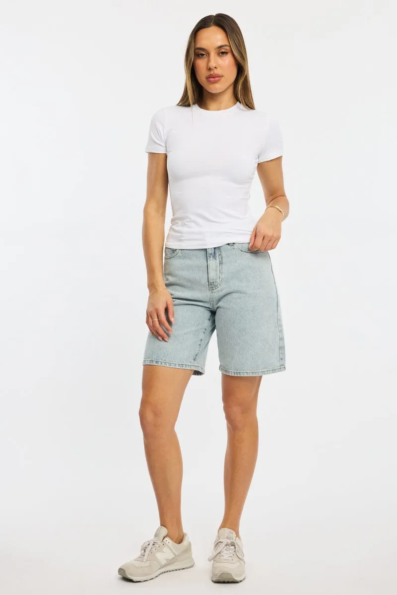 White T-shirt Short Sleeve Crew Neck sold by Ally Fashion product image thumbnail 2