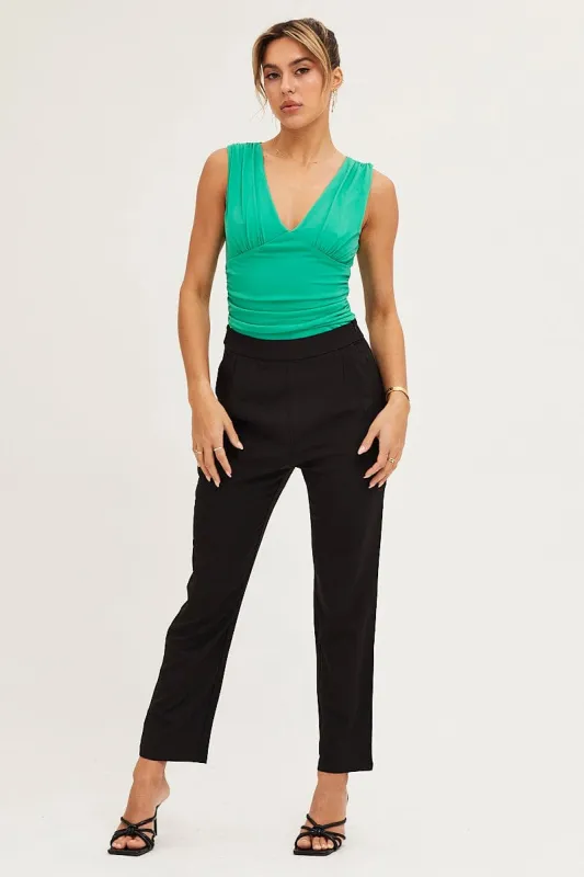 Black Cropped Pants High Waist Workwear sold by Ally Fashion