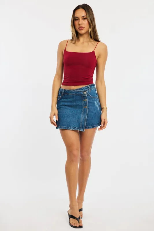 Denim Skorts Mid Rise Wrap sold by Ally Fashion