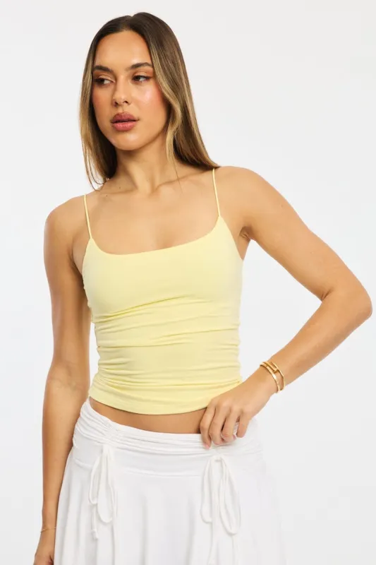 Yellow Supersoft Singlet Double Layer sold by Ally Fashion