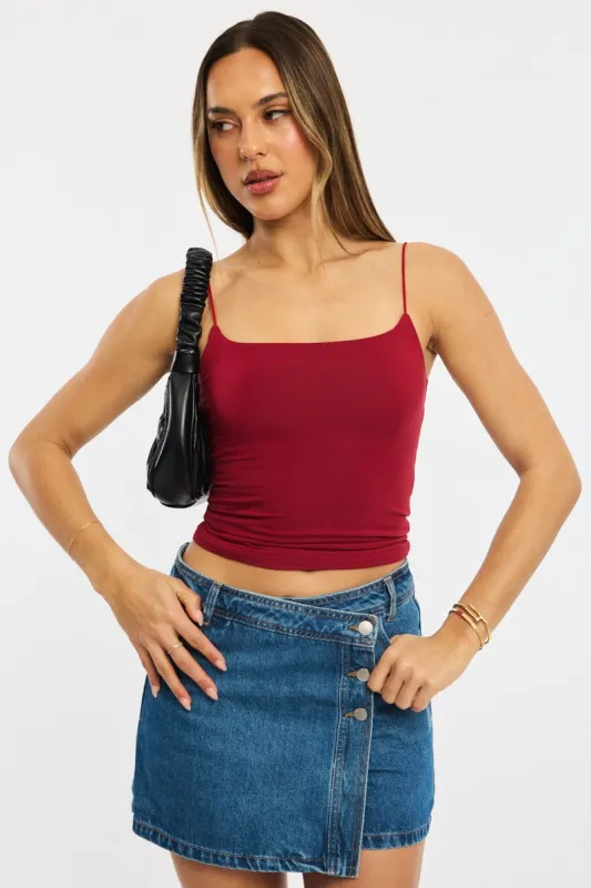 Red Supersoft Singlet Double Layer sold by Ally Fashion