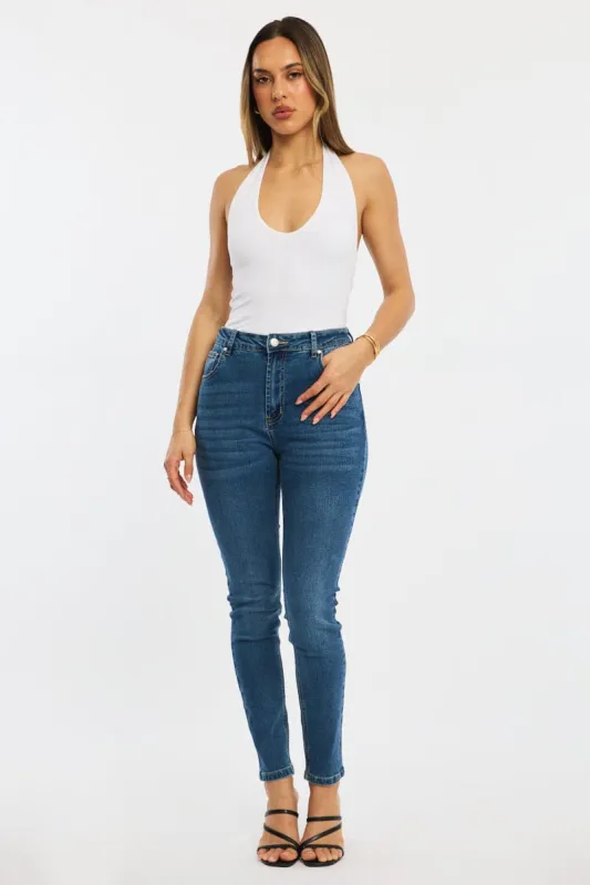 Denim Skinny Jeans High Rise sold by Ally Fashion