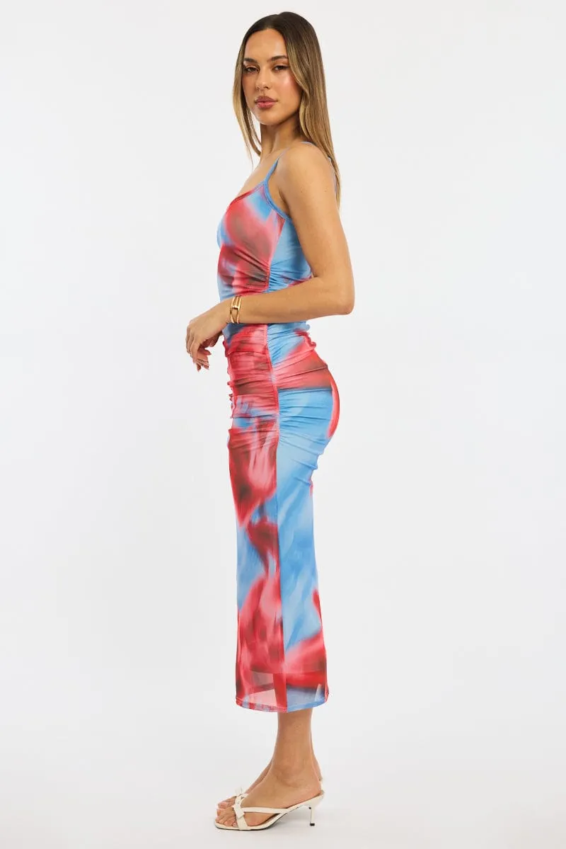 Blue Floral Bodycon Dress Singlet Mesh sold by Ally Fashion product image thumbnail 3