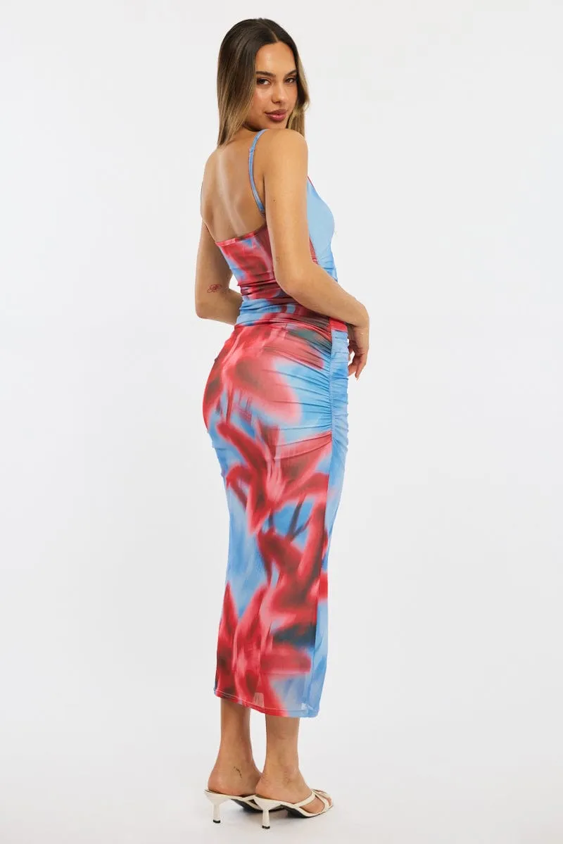 Blue Floral Bodycon Dress Singlet Mesh sold by Ally Fashion product image thumbnail 4