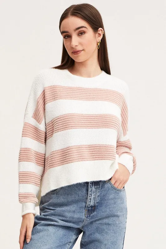 Stripe Knit Top Long Sleeve Colour Block sold by Ally Fashion