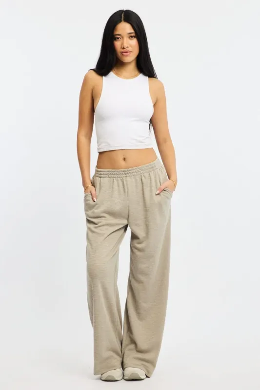 Grey Wide Leg Pants Elasticated Waist sold by Ally Fashion