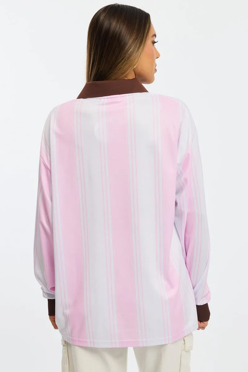 Pink Sport Tee Long Sleeve sold by Ally Fashion product image thumbnail 4