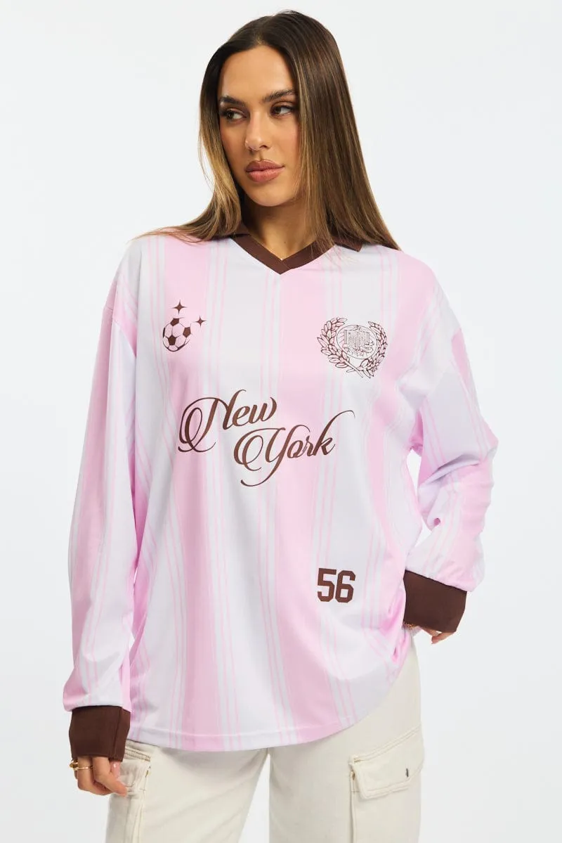 Pink Sport Tee Long Sleeve sold by Ally Fashion