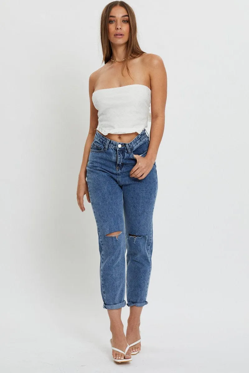 White Ruffle Hem Scarf Top sold by Ally Fashion product image thumbnail 3