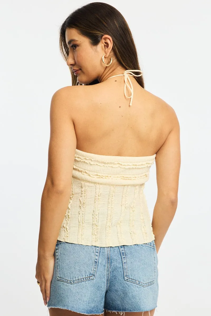 Yellow Halter Top Sleeveless sold by Ally Fashion product image thumbnail 4