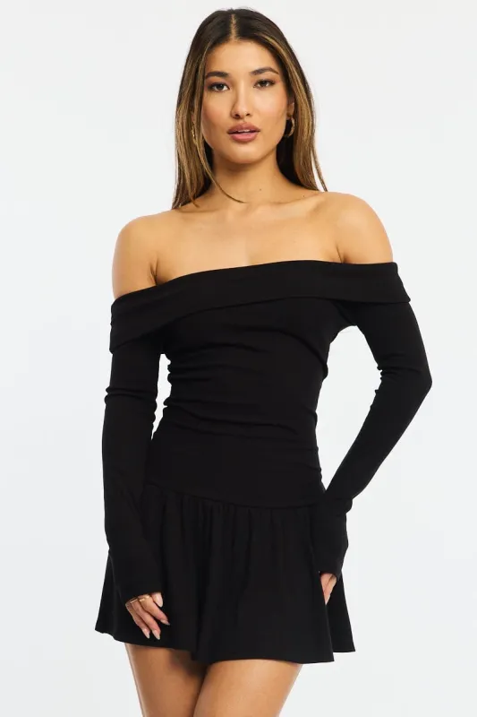Black Off Shoulder Dress Mini sold by Ally Fashion