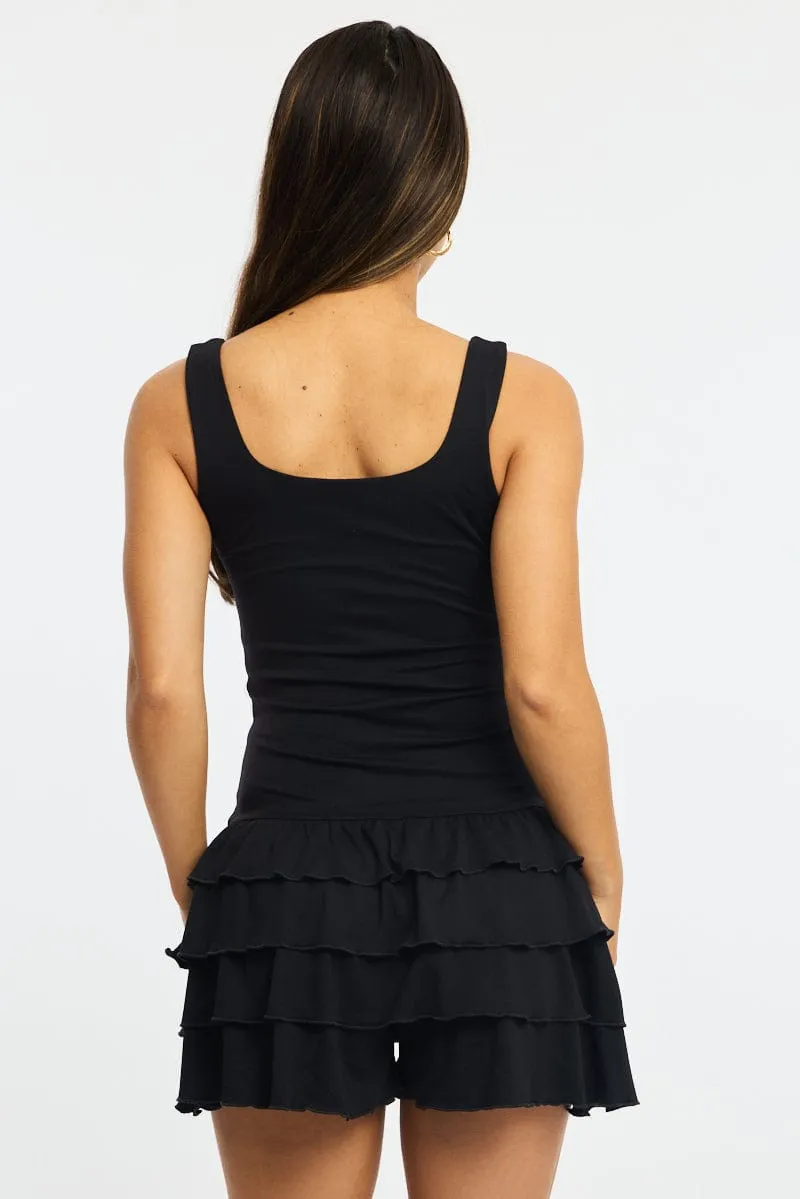 Black Playsuit Frilled Supersoft sold by Ally Fashion product image thumbnail 4