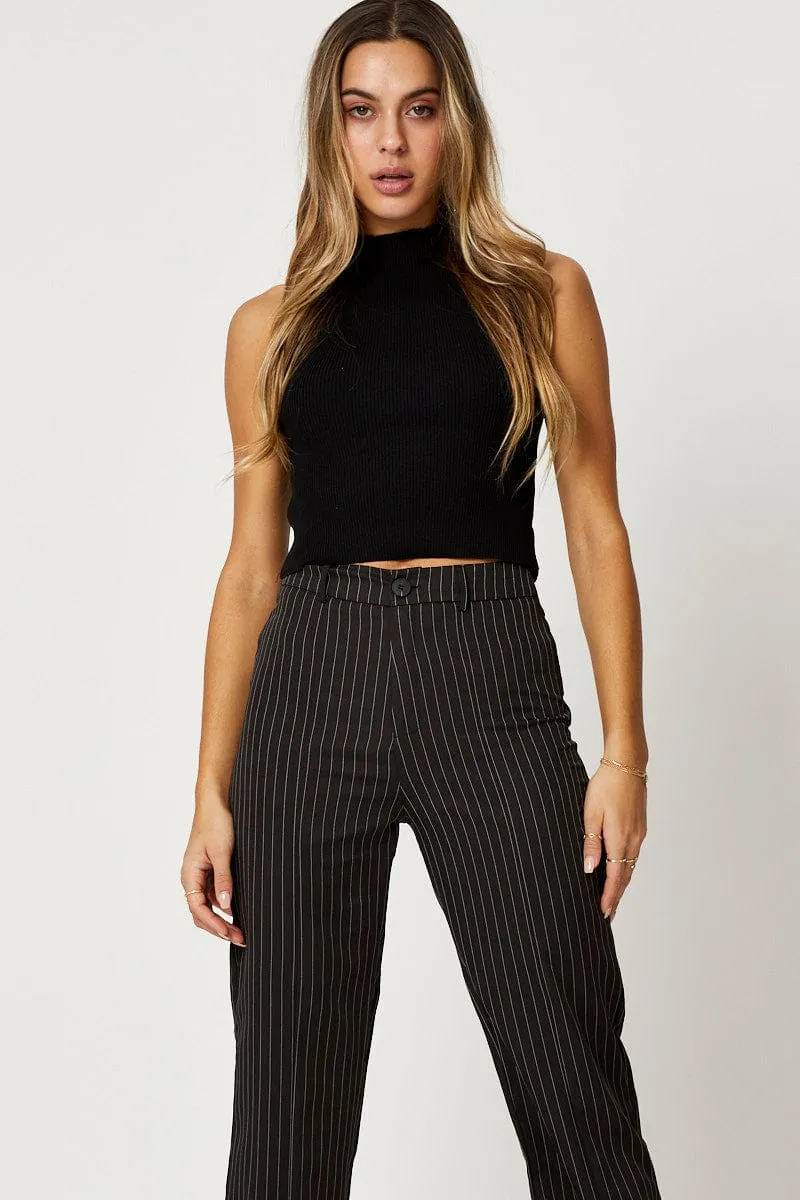 Black Halter Neck Sleeveless Knit Top sold by Ally Fashion