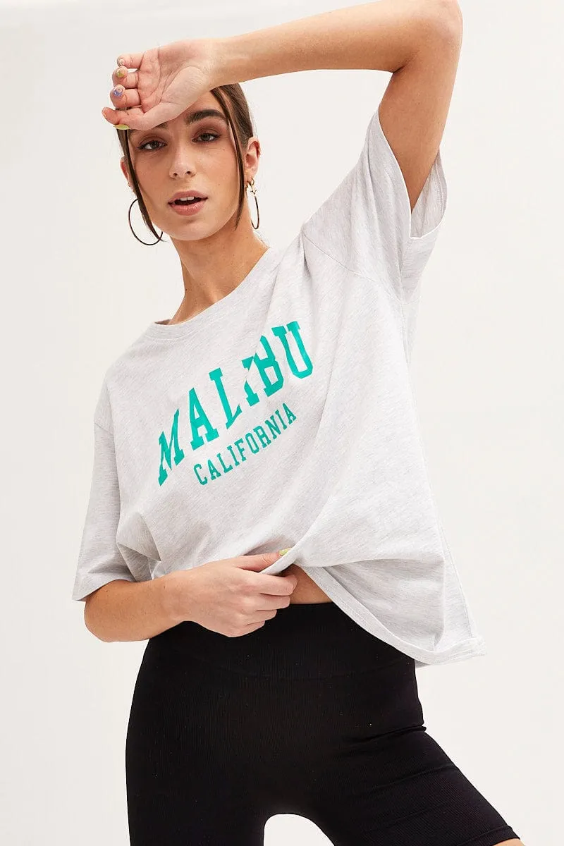 Grey T Shirt Short Sleeve Crew Neck Malibu Cotton sold by Ally Fashion