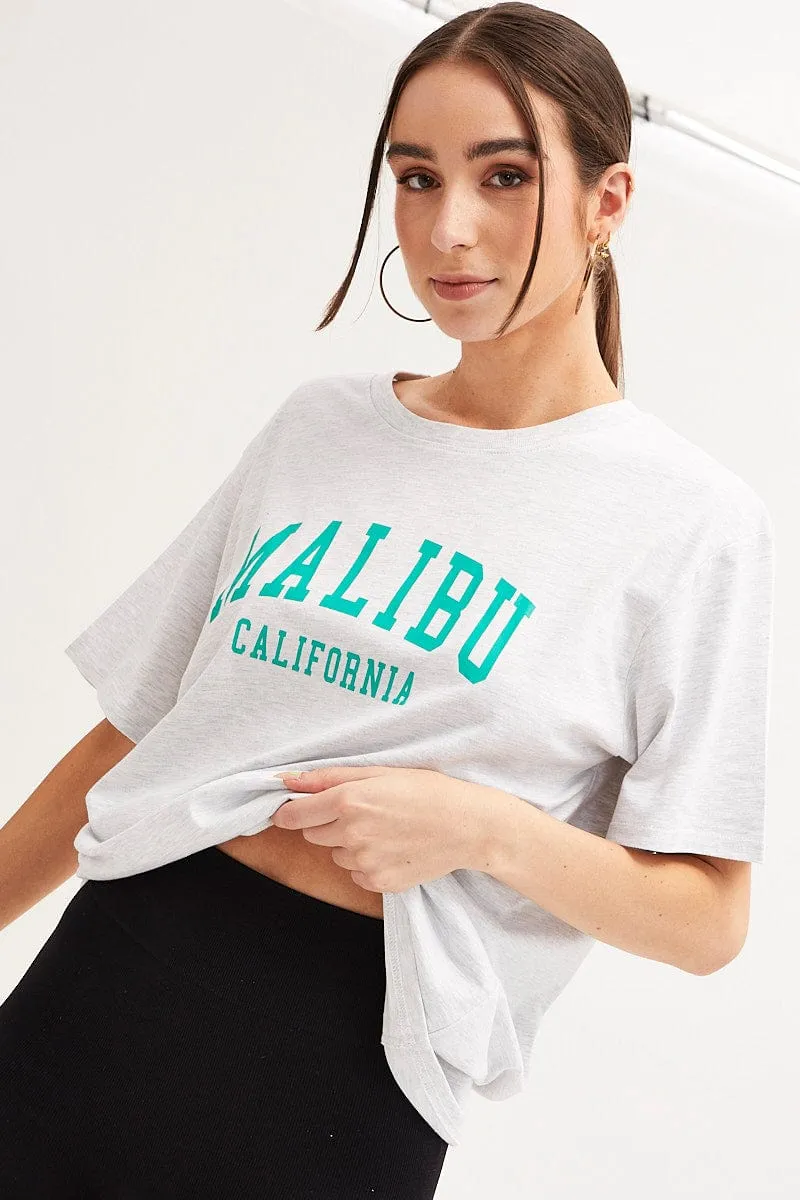 Grey T Shirt Short Sleeve Crew Neck Malibu Cotton sold by Ally Fashion product image thumbnail 3