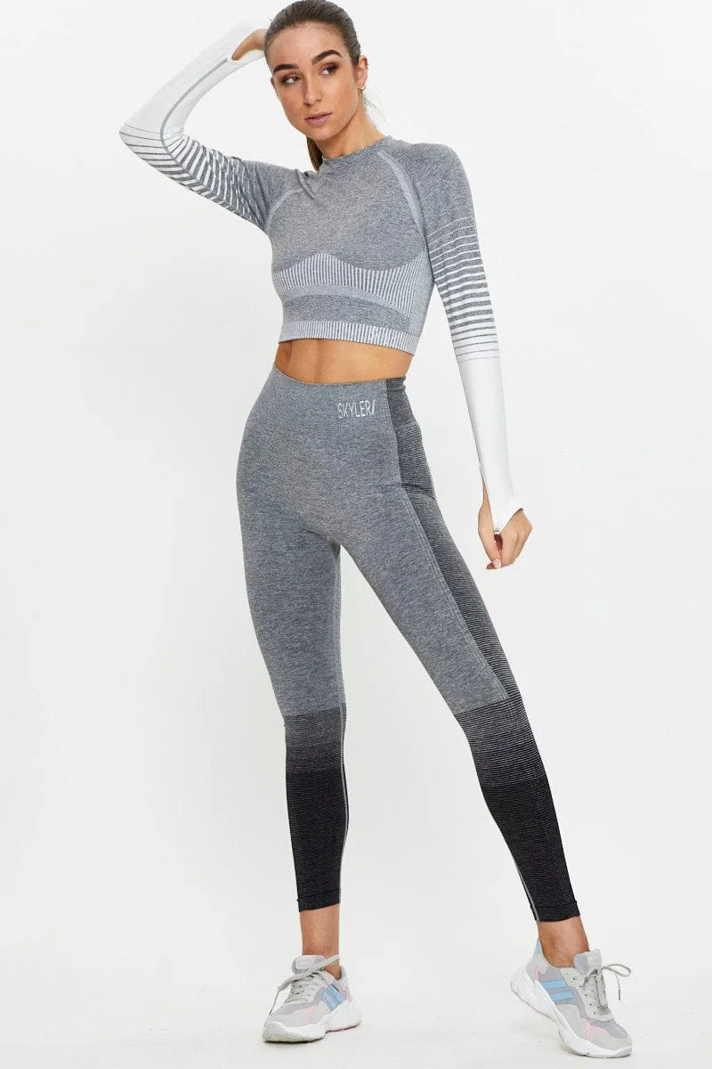 Black Seamless Ombre Activewear Leggings sold by Ally Fashion product image thumbnail 3
