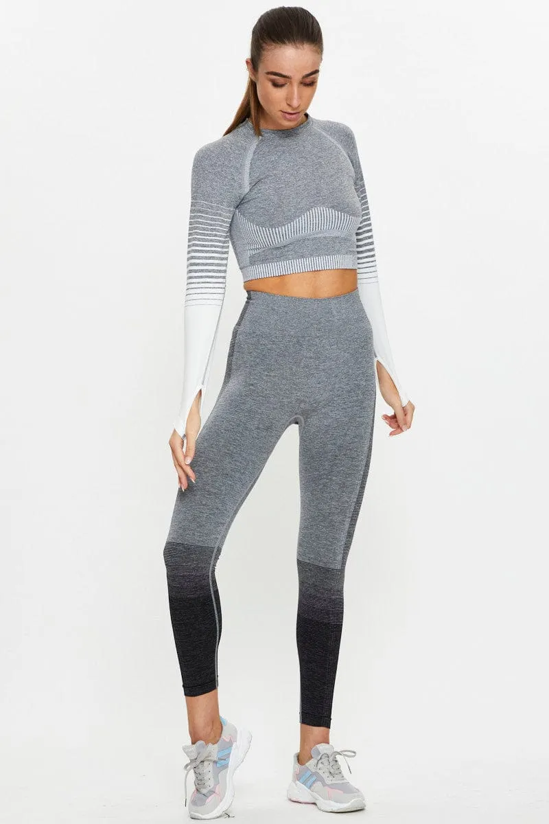 Black Seamless Ombre Activewear Leggings sold by Ally Fashion
