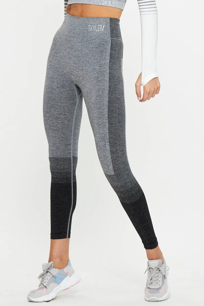 Black Seamless Ombre Activewear Leggings sold by Ally Fashion product image thumbnail 2