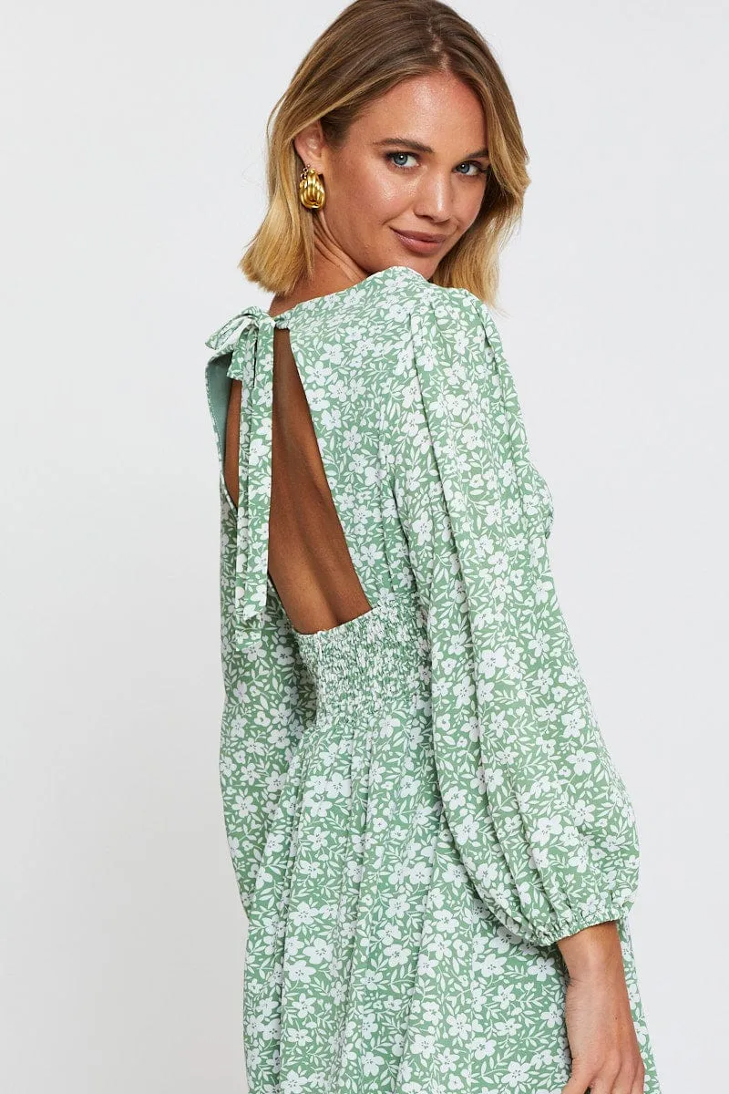 Print Mini Dress Long Sleeve sold by Ally Fashion product image thumbnail 2