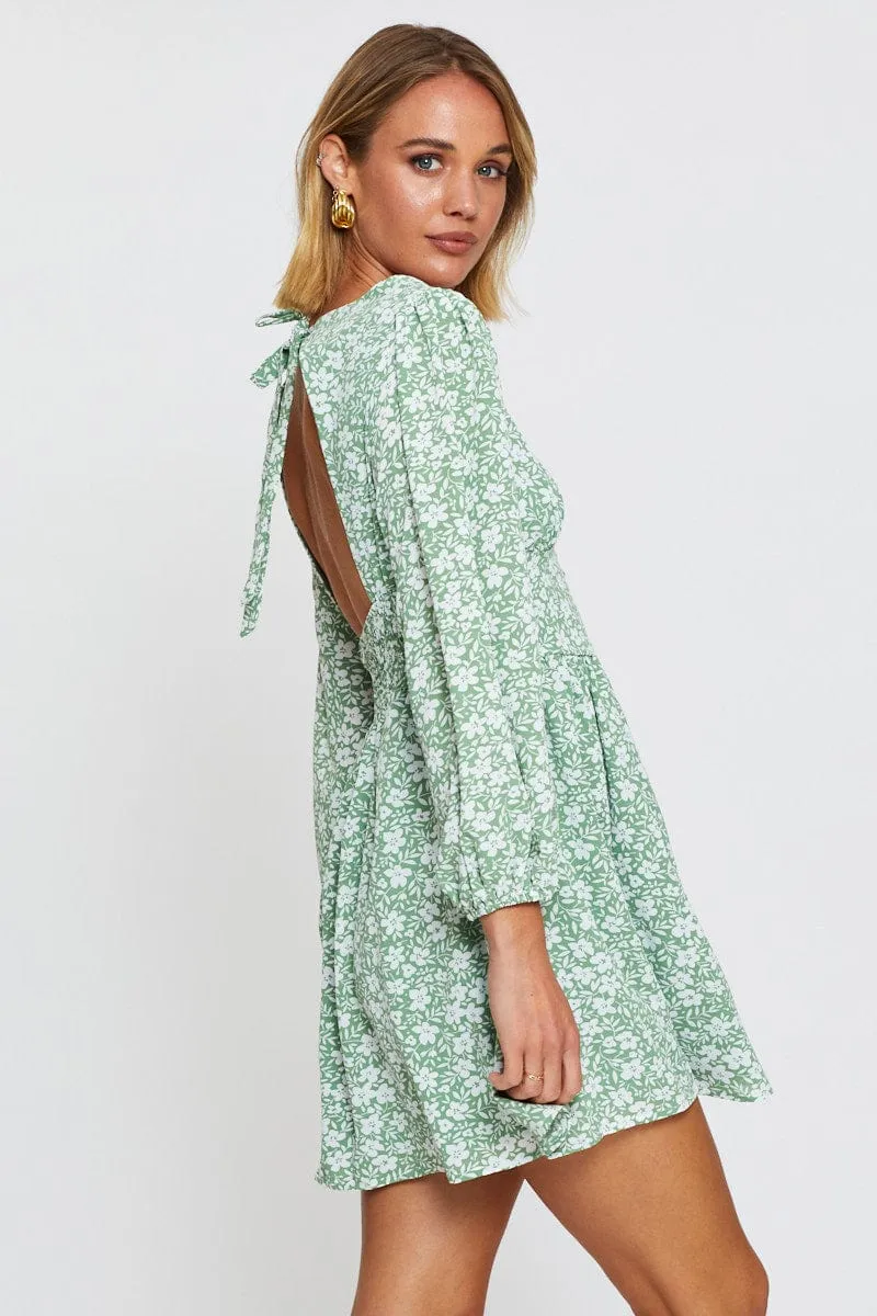 Print Mini Dress Long Sleeve sold by Ally Fashion product image thumbnail 4