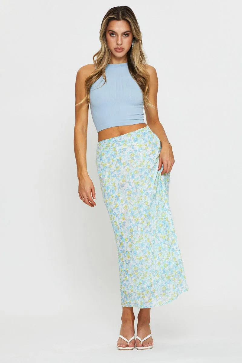 Blue Tank Top Sleeveless Crew Neck Seamless sold by Ally Fashion product image thumbnail 2