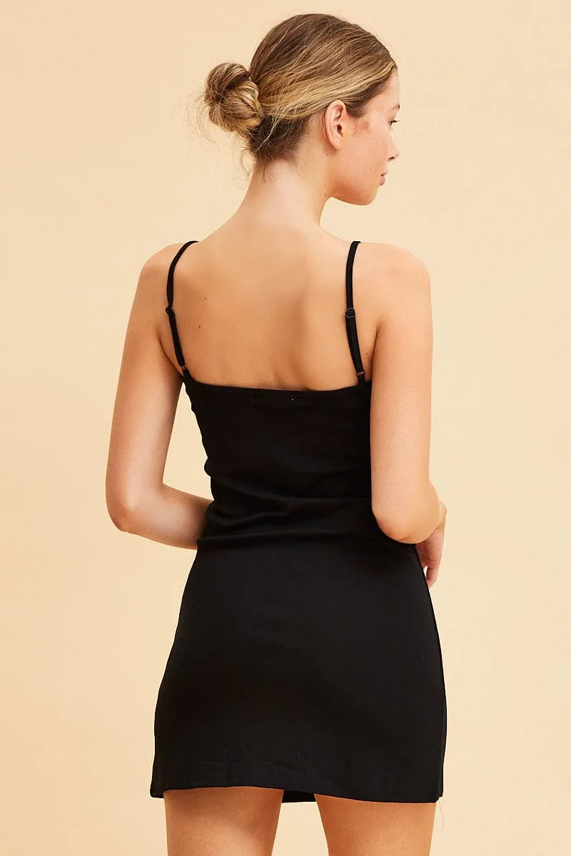 Black Slip Dress Base Layer Cotton Stretch Sleeveless sold by Ally Fashion product image thumbnail 5