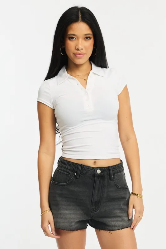 Denim Relaxed Shorts High Rise sold by Ally Fashion