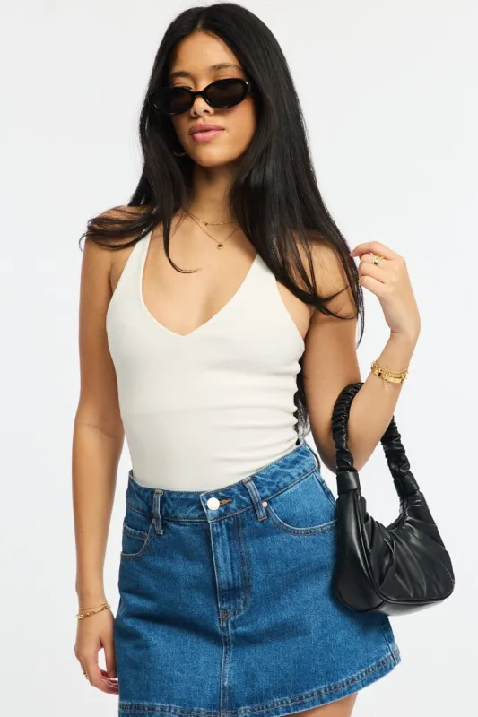 White V-neck Top sold by Ally Fashion