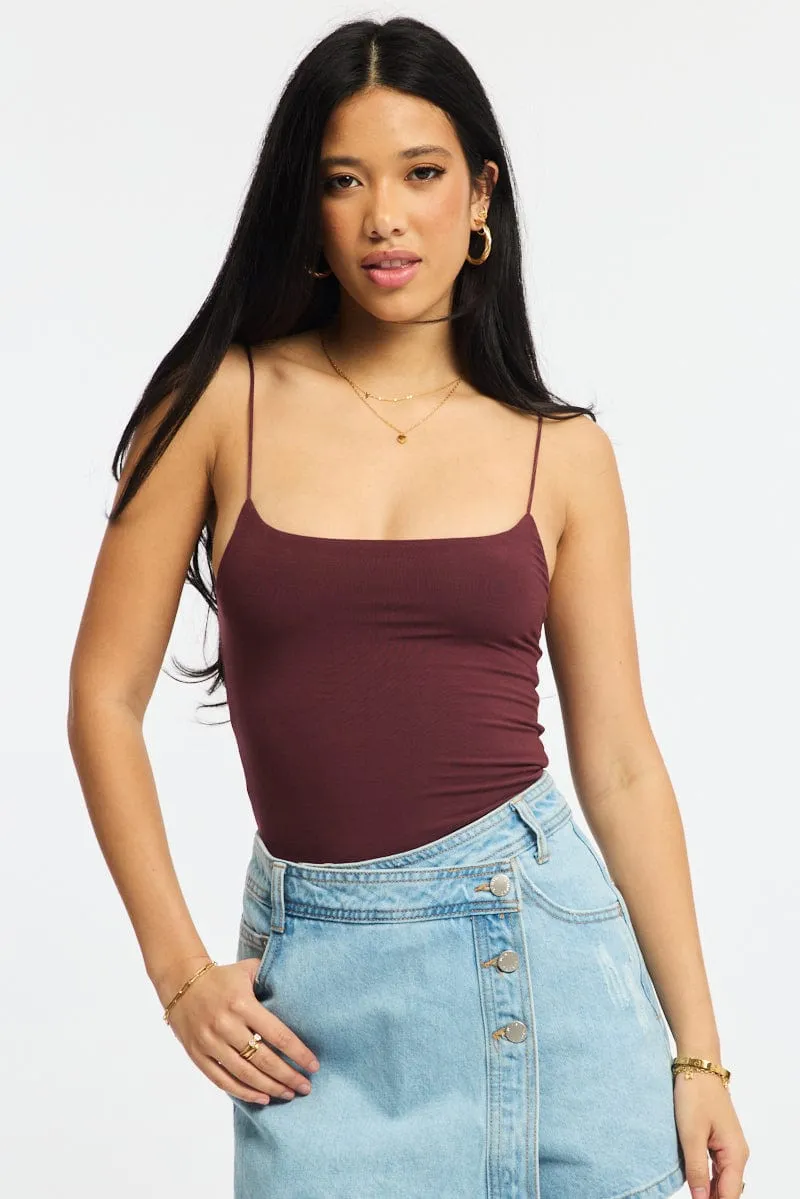 Brown Supersoft Singlet Double Layer sold by Ally Fashion