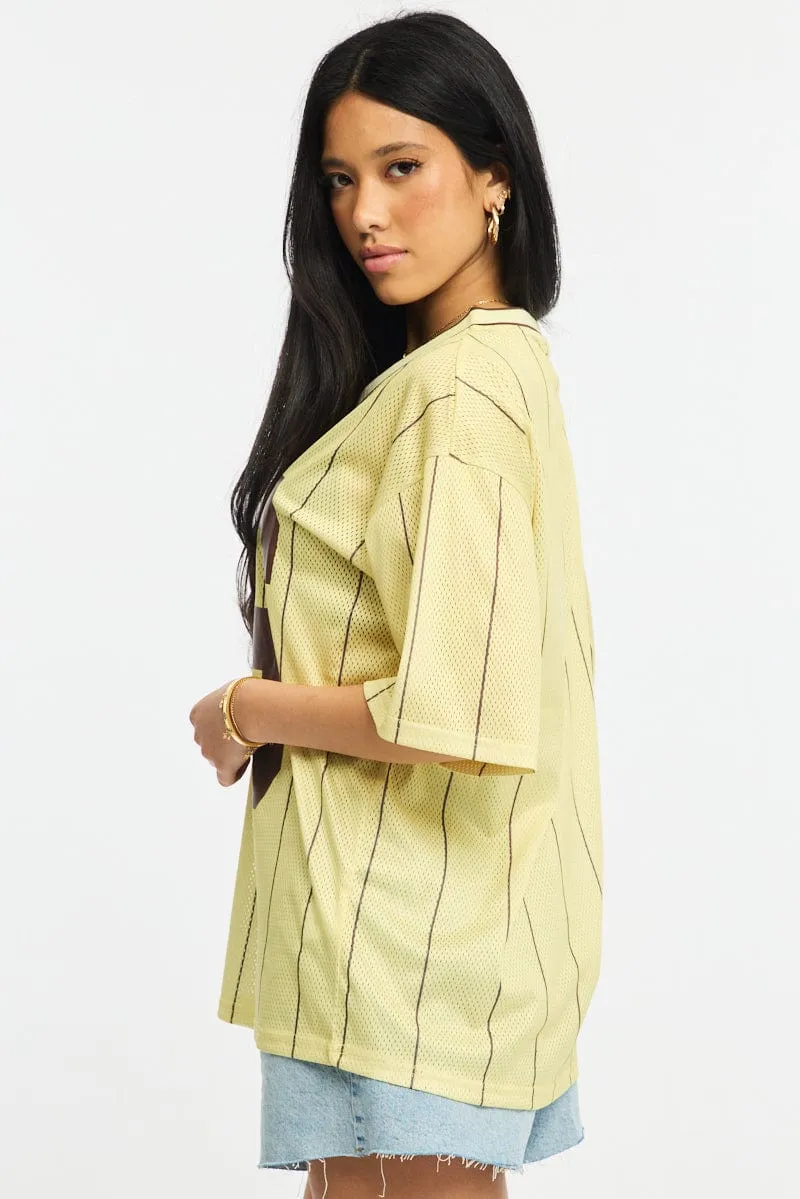 Yellow Sport Tee Short Sleeve sold by Ally Fashion product image thumbnail 3