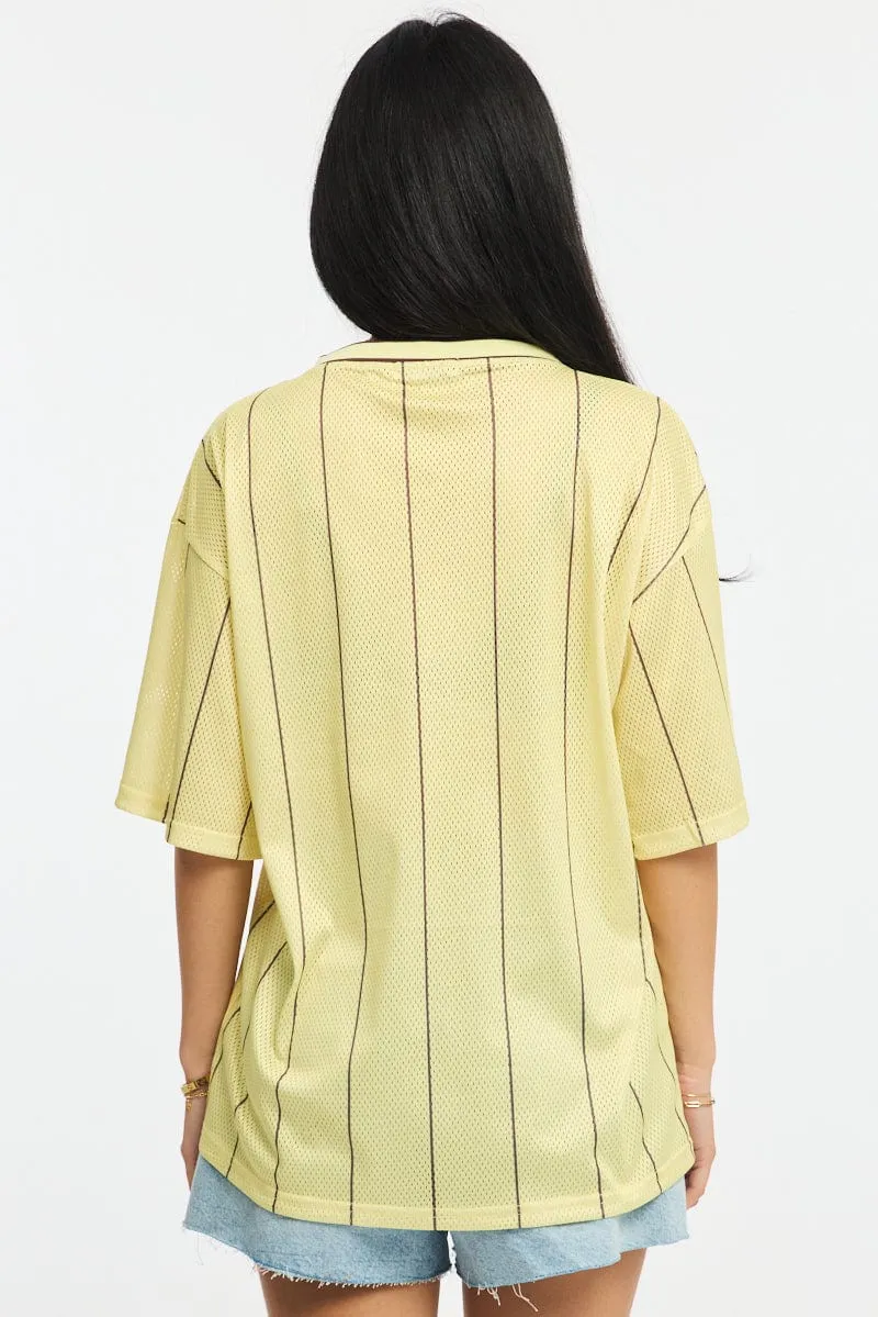 Yellow Sport Tee Short Sleeve sold by Ally Fashion product image thumbnail 4