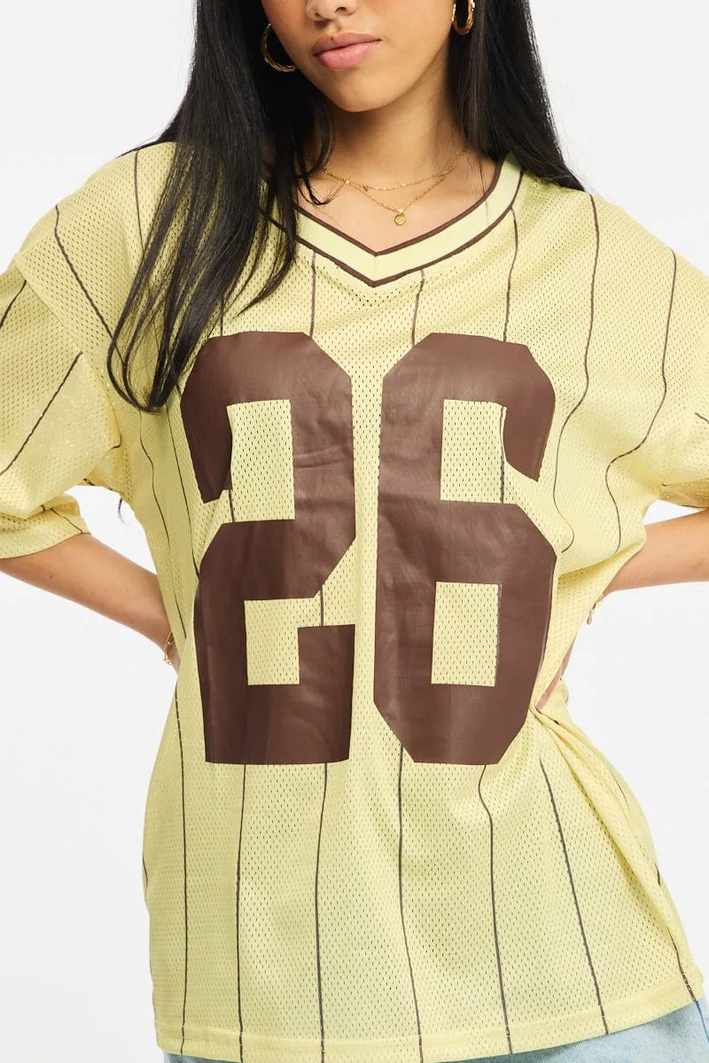 Yellow Sport Tee Short Sleeve sold by Ally Fashion product image thumbnail 5