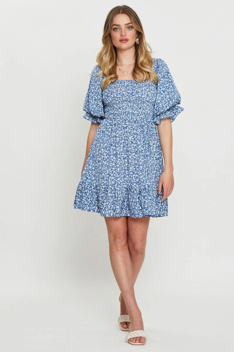 Print Mini Dress Short Sleeve Square Neck sold by Ally Fashion product image thumbnail 2