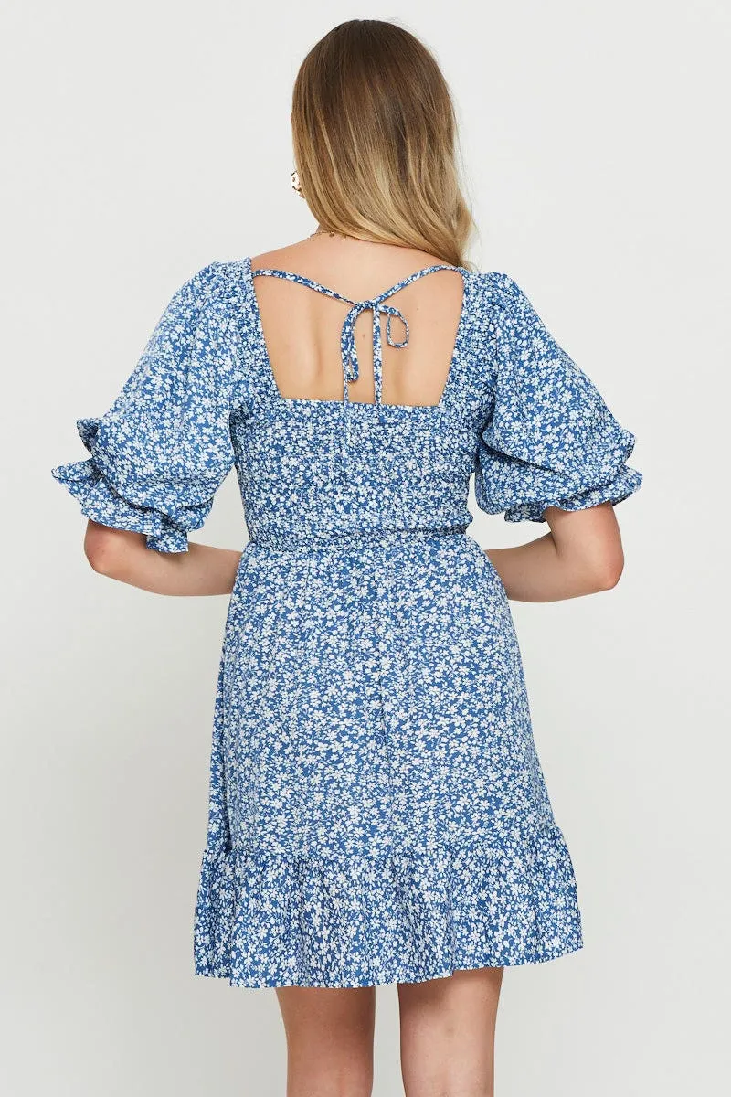 Print Mini Dress Short Sleeve Square Neck sold by Ally Fashion product image thumbnail 5