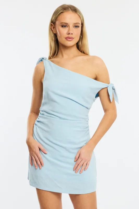 Blue Bodycon Dress Tie Up Shoulder sold by Ally Fashion