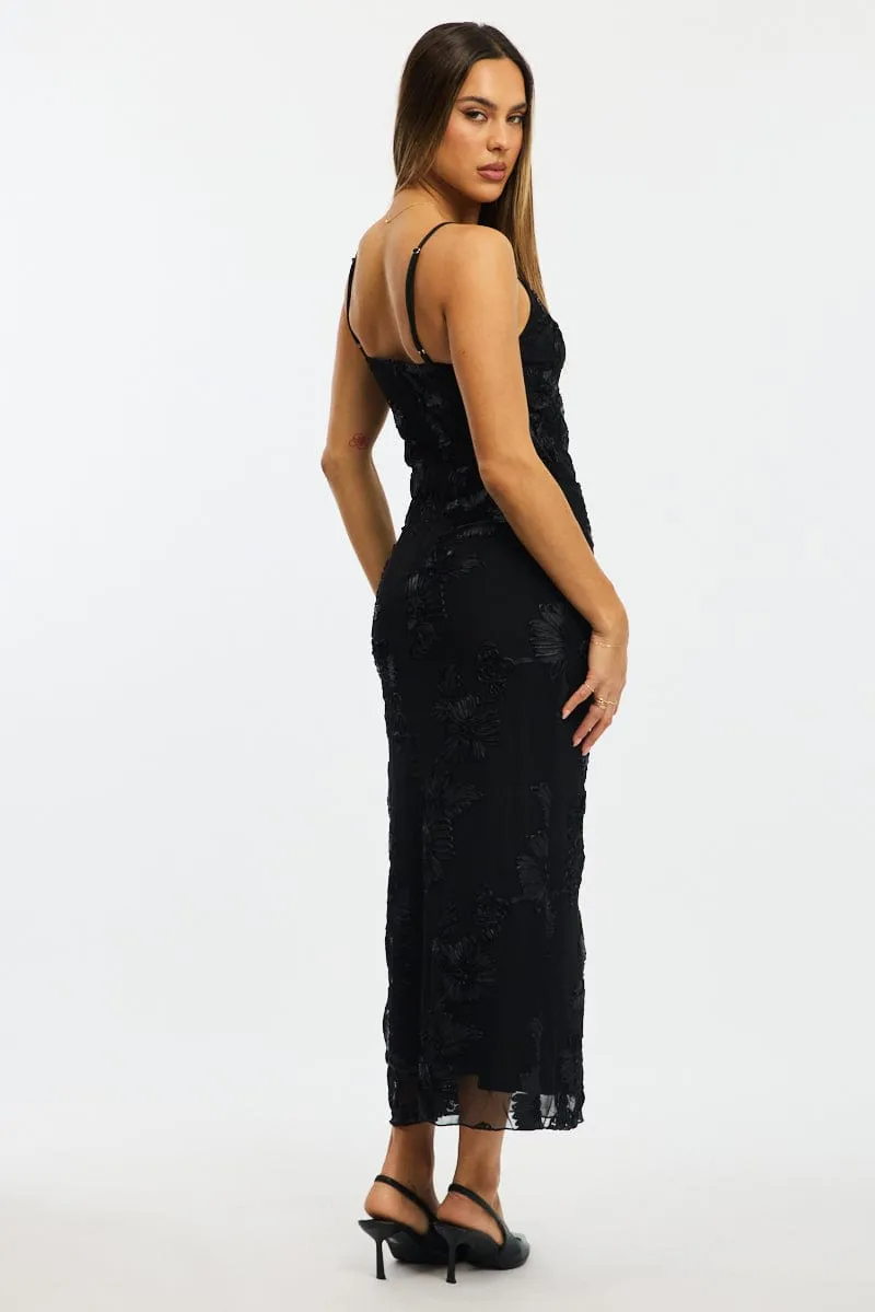 Black Bodycon Dress Embroidered Mesh sold by Ally Fashion product image thumbnail 4