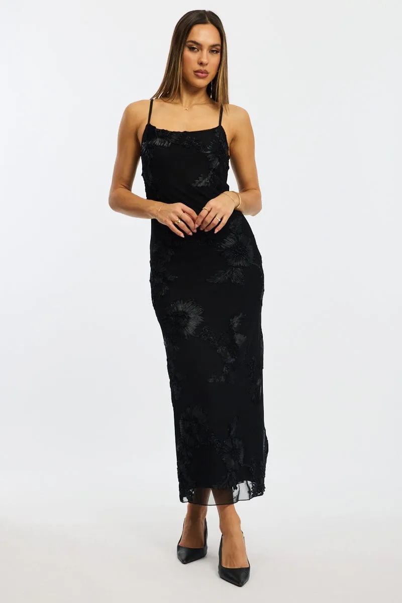 Black Bodycon Dress Embroidered Mesh sold by Ally Fashion