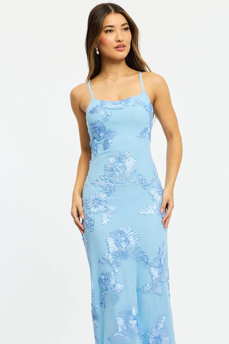 Blue Bodycon Dress Embroidered Mesh sold by Ally Fashion product image thumbnail 2