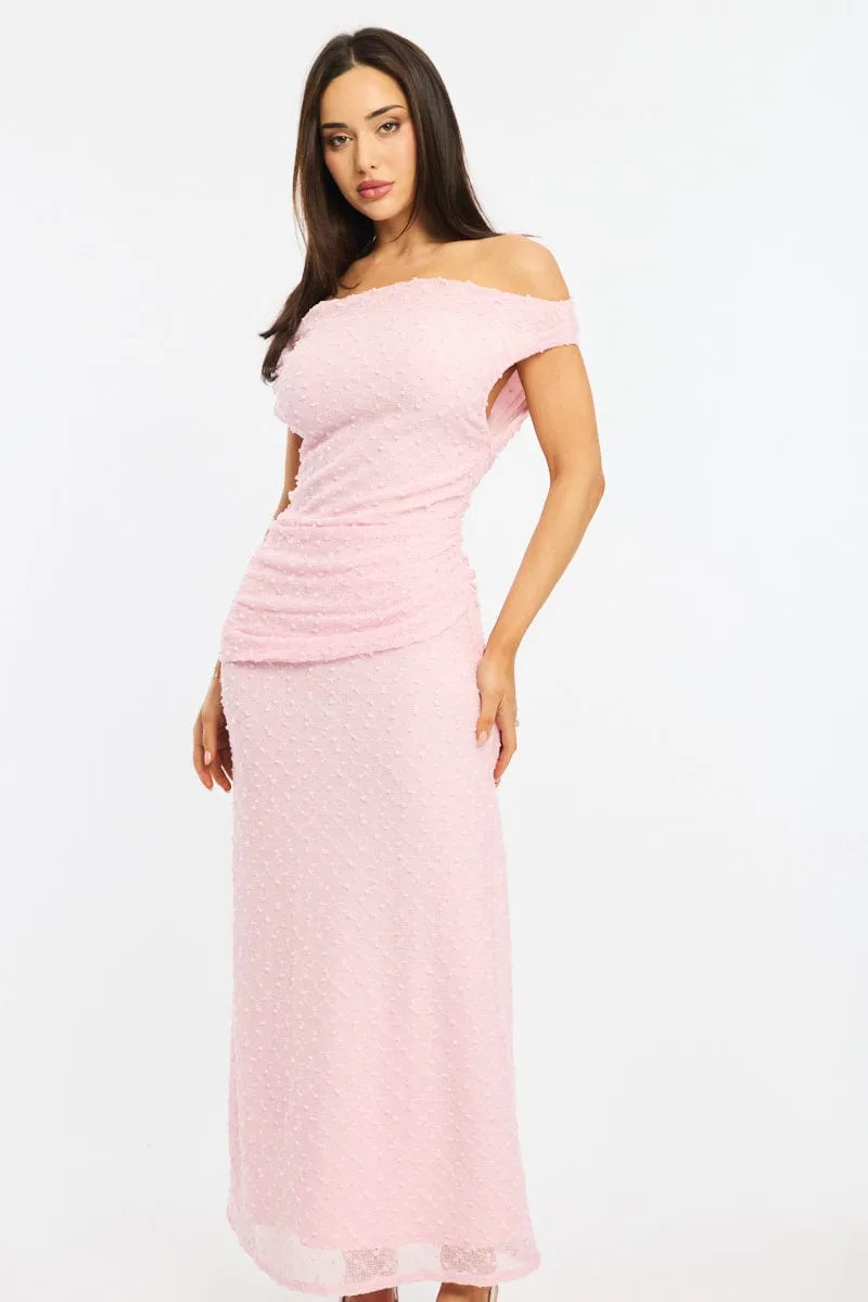 Pink Bodycon Dress Textured Off Shoulder sold by Ally Fashion product image thumbnail 2