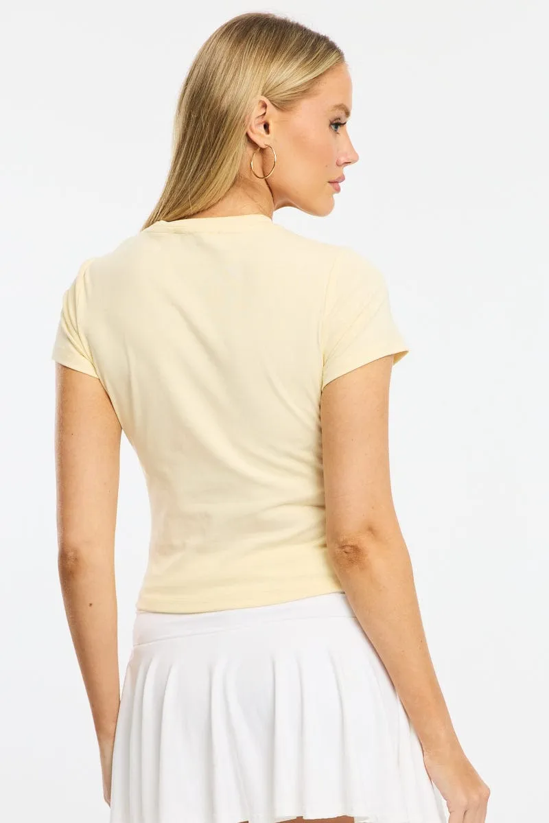 Yellow Graphic Tee Short Sleeve sold by Ally Fashion product image thumbnail 4