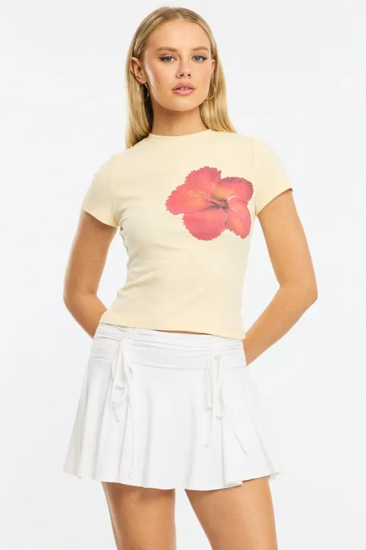 Yellow Graphic Tee Short Sleeve sold by Ally Fashion