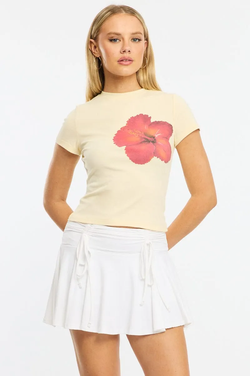 Yellow Graphic Tee Short Sleeve sold by Ally Fashion