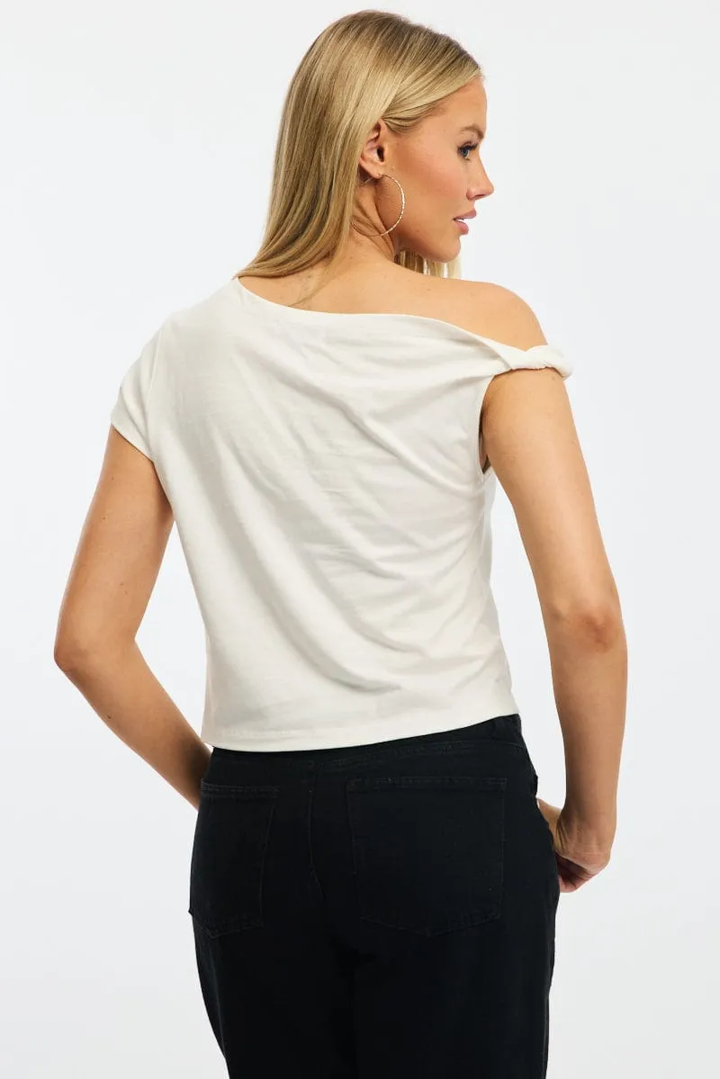 White Jersey Tee Shirt Short Sleeve sold by Ally Fashion product image thumbnail 4