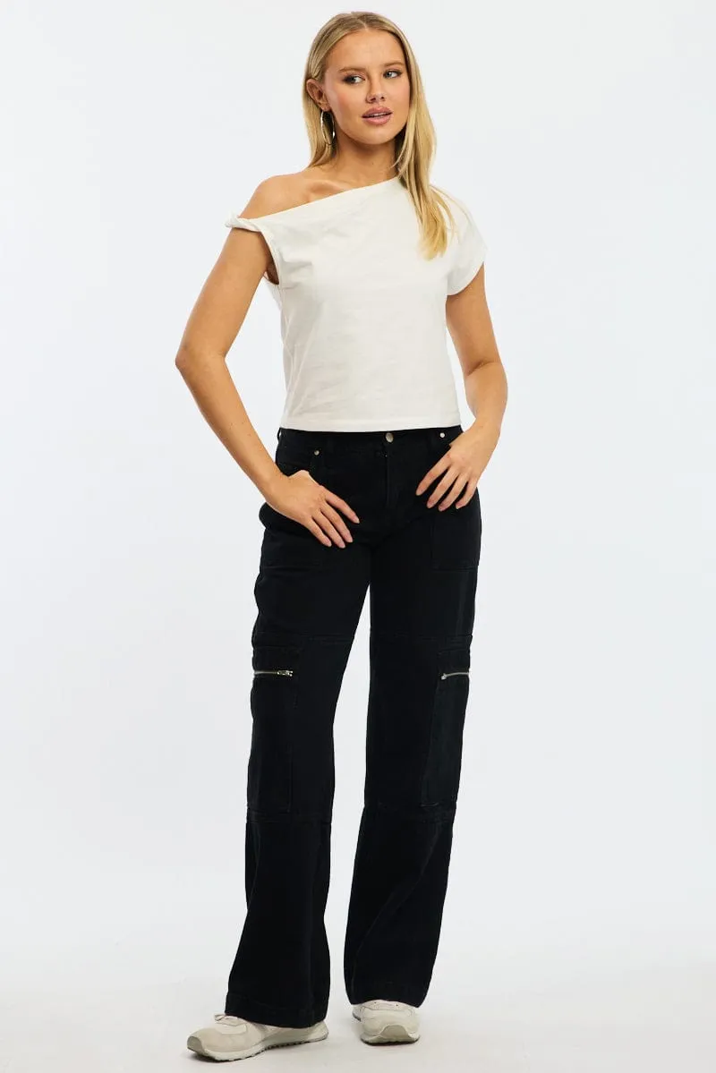 White Jersey Tee Shirt Short Sleeve sold by Ally Fashion product image thumbnail 2