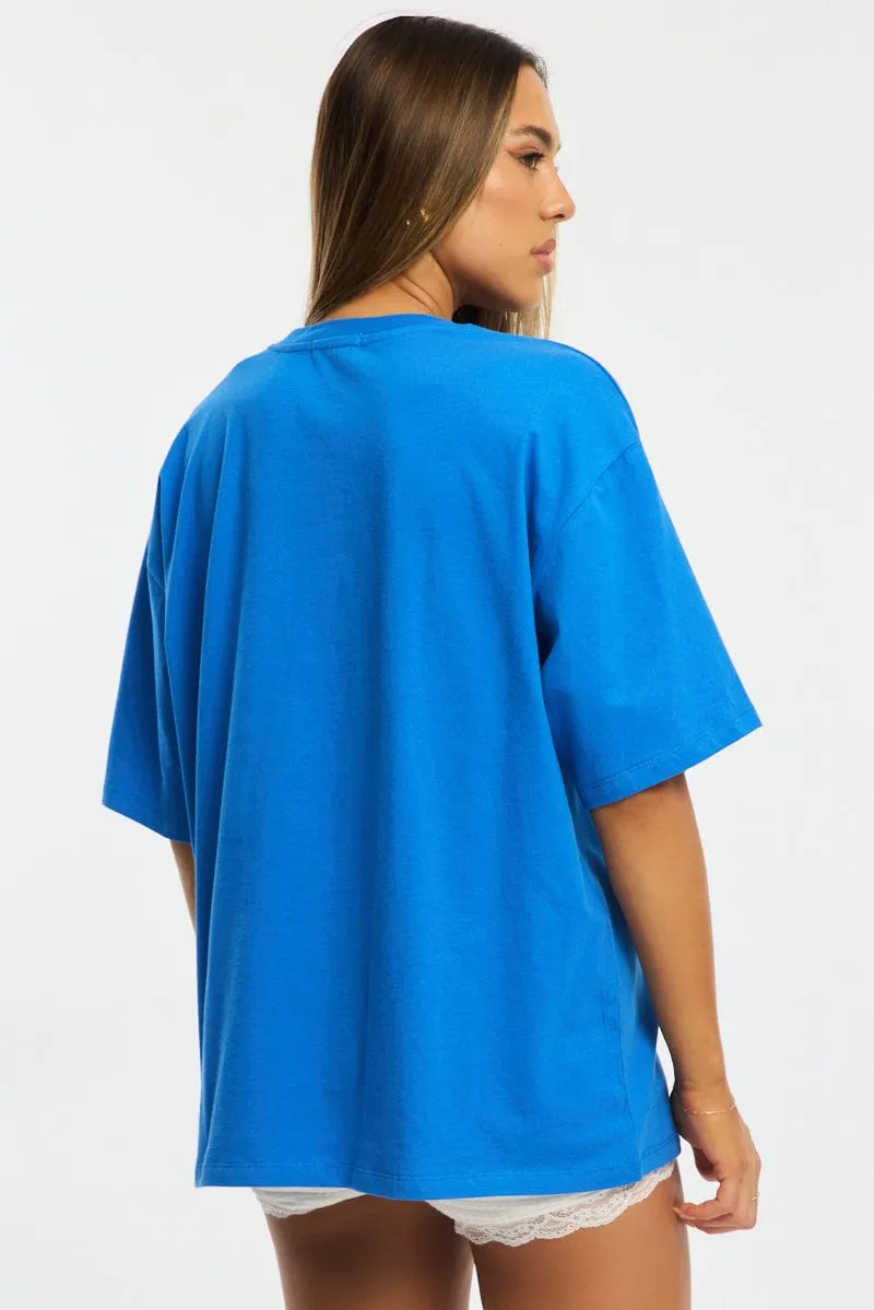 Blue Graphic Tee Short Sleeve sold by Ally Fashion product image thumbnail 4