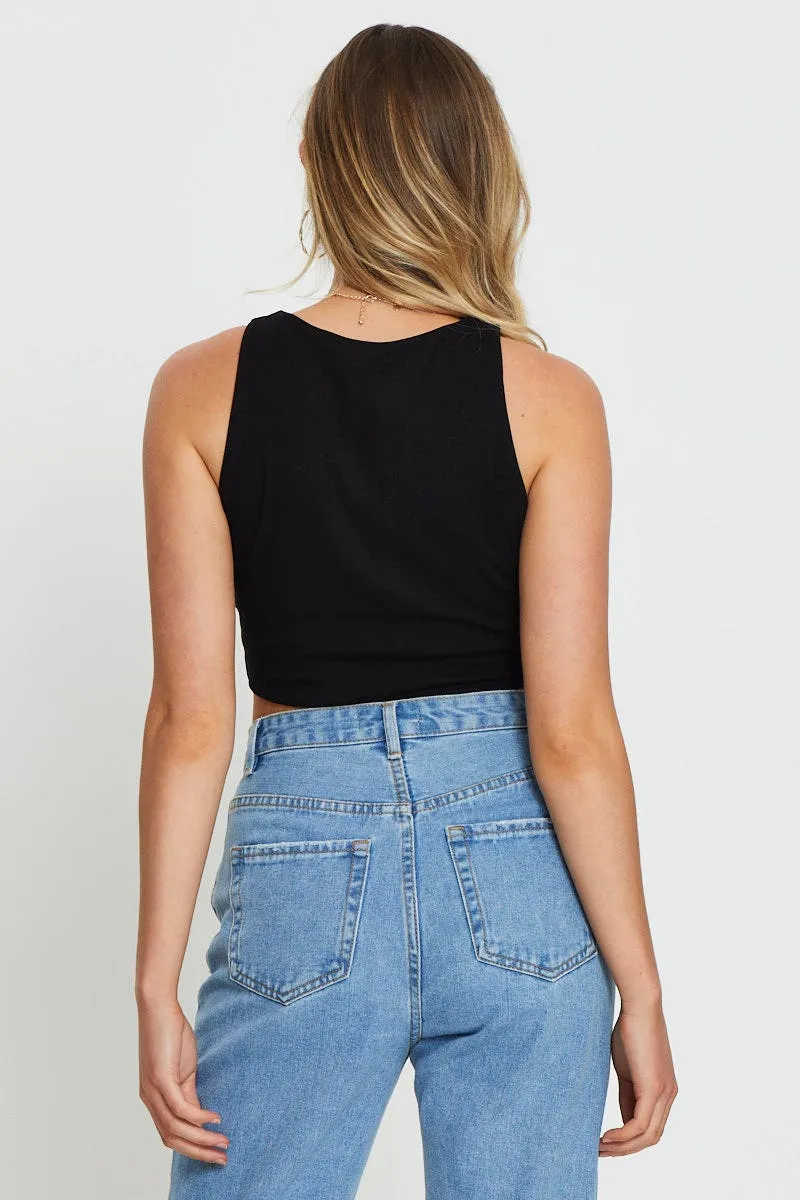 Black Crop Top sold by Ally Fashion product image thumbnail 4