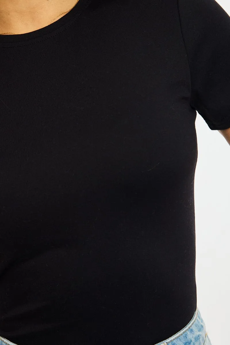 Black Supersoft Crew Neck Short Sleeve sold by Ally Fashion product image thumbnail 5