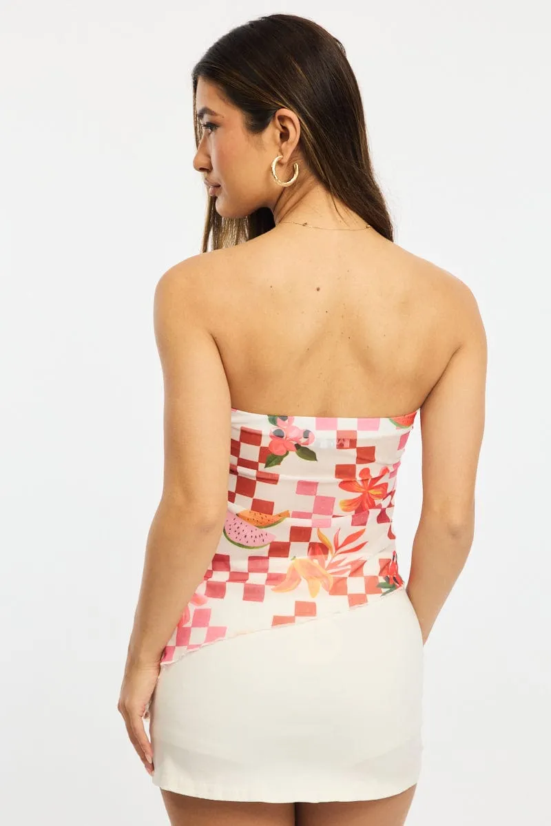 Multi Abstract Bandeau Top Mesh sold by Ally Fashion product image thumbnail 4